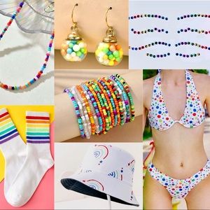 Y2K Rainbow Dippin Dots Full Rave Outfit